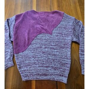 Vintage Pioneer Wear‎ Sweater L Purple Suede Southwestern Knit Pullover